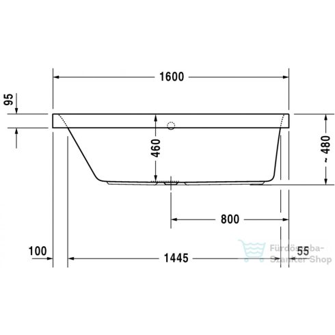 Duravit HAPPY D.2 160x70 egyenes kád bal sarokba,700308000000000