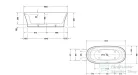 Duravit CAPE COD 185,5x88,5 cm-es szabadonálló kád illesztés nélküli előlappal,speciális lefolyóval,700330000000000