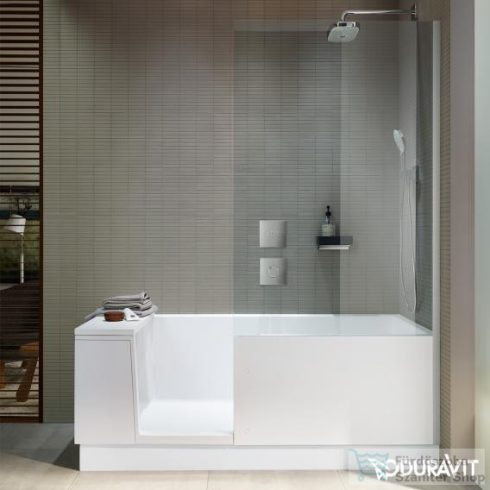 Duravit SHOWER+BATH 170x75 egyenes kád ajtóval,zuhanyfallal,átlátszó üveggel,jobbos sarokba,700404000000000