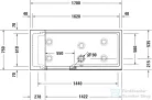 Duravit SHOWER+BATH 170x75 egyenes kád ajtóval,zuhanyfallal,átlátszó üveggel,jobbos sarokba,700404000000000