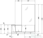Duravit SHOWER+BATH 170x75 egyenes kád ajtóval,zuhanyfallal,átlátszó üveggel,jobbos sarokba,700404000000000