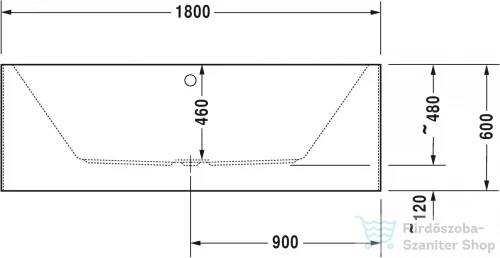 Duravit VERO AIR 180x80 cm-es szabadon álló kád illesztés nélküli akril előlappal,700418000000000