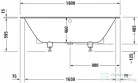 Duravit VITRIUM DuroCast UltraResist 180x80 cm-es beépíthető kád lábbal, leeresztő nélkül, matt világosszürke 700426630000000