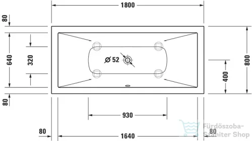 Duravit VITRIUM DuroCast UltraResist 180x80 cm-es beépíthető kád lábbal, leeresztő nélkül, matt olajkék 700426HA0000000