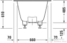 Duravit VITRIUM DuroCast UltraResist 180x80 cm-es beépíthető kád lábbal, leeresztő nélkül, matt bizánci kék 700426HB0000000