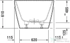Duravit DURASQUARE 185x85 cm-es szabadonálló kád illesztés nélküli előlappal,speciális lefolyóval,700430000000000