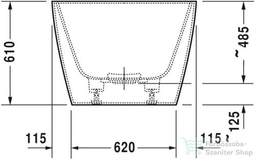 Duravit DURASQUARE 185x85 cm-es szabadonálló kád illesztés nélküli előlappal,speciális lefolyóval,700430000000000