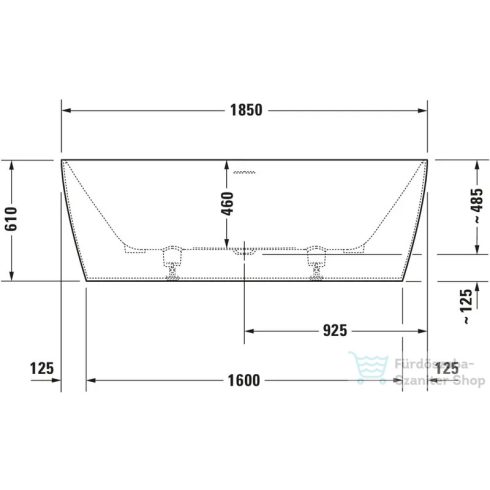 Duravit VITRIUM DuroCast UltraResist 185x85 cm-es szabadon álló fürdőkád leeresztővel, matt világosszürke 700430630000000