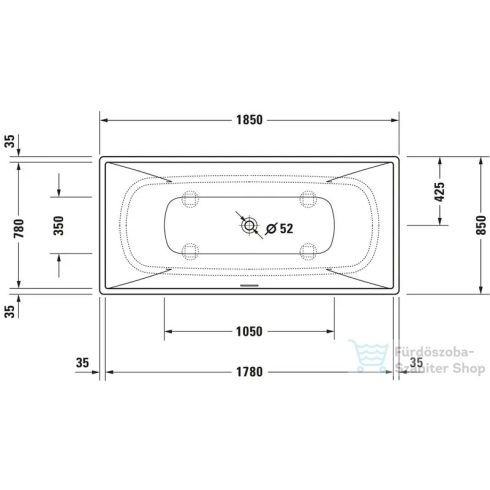 Duravit VITRIUM DuroCast UltraResist 185x85 cm-es szabadon álló fürdőkád leeresztővel, matt fahéj 700430HC0000000