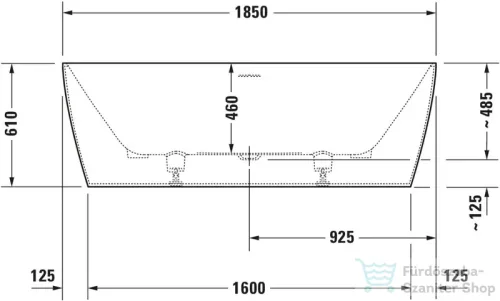 Duravit VITRIUM DuroCast UltraResist 185x85 cm-es szabadon álló fürdőkád leeresztővel, matt fahéj 700430HC0000000