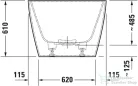Duravit VITRIUM DuroCast UltraResist 185x85 cm-es szabadon álló fürdőkád leeresztővel, matt fahéj 700430HC0000000