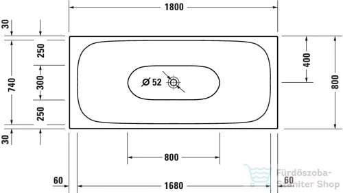 Duravit Xviu 180x80 szabadonálló kád fekete színű állvánnyal 700443000B20000 ( 700443 )