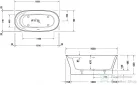 Duravit CAPE COD 165x78 cm-es szabadonálló kád illesztés nélküli előlappal,speciális lefolyóval,700459000000000