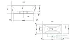 Duravit DURASQUARE 160x75 cm-es szabadonálló kád illesztés nélküli előlappal,speciális lefolyóval,700460000000000