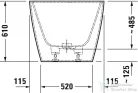 Duravit DURASQUARE 160x75 cm-es szabadonálló kád illesztés nélküli előlappal,speciális lefolyóval,700460000000000