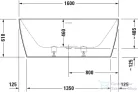 Duravit VITRIUM DuroCast UltraResist 160x75 cm-es szabadon álló fürdőkád leeresztővel, matt sötétszürke 700460650000000