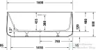 Duravit ZENCHA 160x85 cm-es szabadonálló kád illesztés nélküli előlappal,leeresztővel 700462000000000