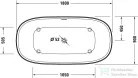Duravit ZENCHA 180x90 cm-es szabadonálló kád illesztés nélküli előlappal,leeresztővel 700463000000000