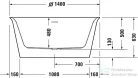 Duravit WHITE TULIP 140 cm-es szabadonálló kör alakú kád,illesztés nélküli előlappal és állvánnyal,speciális le-és túlfolyóval, 700470000000000