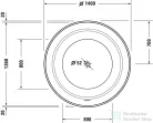 Duravit WHITE TULIP 140 cm-es szabadonálló kör alakú kád,illesztés nélküli előlappal és állvánnyal,speciális le-és túlfolyóval, 700470000000000