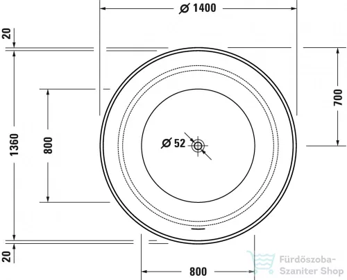 Duravit WHITE TULIP 140 cm-es szabadonálló kör alakú kád,illesztés nélküli előlappal és állvánnyal,speciális le-és túlfolyóval, 700470000000000