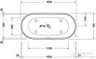 Duravit D-NEO 160x75 cm-es szabadonálló kád,illesztés nélküli előlappal és állvánnyal,speciális le- és túlfolyóval, 700477000000000