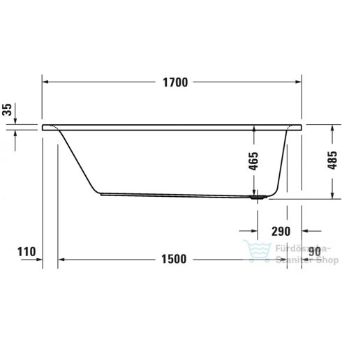 Duravit D-NEO 170x70 egyenes kád,700478000000000