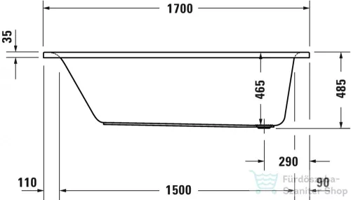 Duravit D-NEO 170x70 egyenes kád,700478000000000