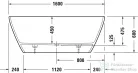 Duravit D-NEO 160x75 cm-es túlfolyó nélküli szabadonálló kád,illesztés nélküli előlappal és állvánnyal,speciális lefolyóval, 700486000000000