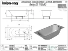 Kolpa San BETTY E2 SLIM 180x80 cm-es, beépíthető akril kád, fehér 705330