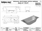 Kolpa San BETTY E2 SLIM 170x70 cm-es, beépíthető akril kád, fehér 705350