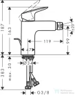 Hansgrohe LOGIS bidé csaptelep automata leeresztővel, króm 71200000