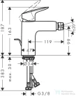 Hansgrohe Logis 100 egykaros bidé csaptelep automata leeresztővel,matt fekete 71200670