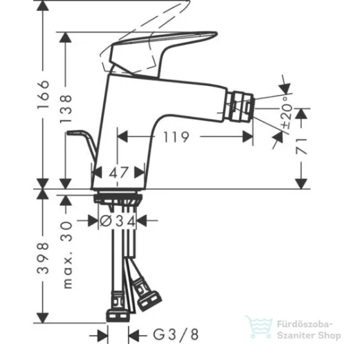 Hansgrohe Logis egykaros bidé csaptelep 71204