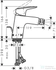 Hansgrohe Logis 70 egykaros bidé csaptelep automata leeresztővel,matt fekete 71204670