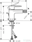 Hansgrohe VERNIS BLEND bidé csaptelep automata leeresztővel, matt fekete 71210670