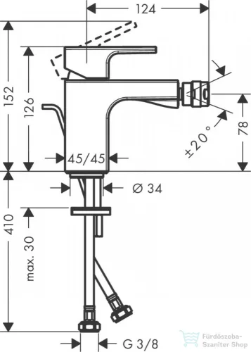 Hansgrohe VERNIS SHAPE bidé csaptelep, automata leeresztővel, króm 71211000