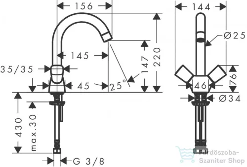 Hansgrohe LOGIS 150 mosdócsaptelep leeresztő nélkül, króm 71221000
