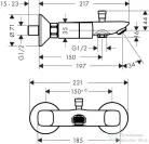 Hansgrohe LOGIS kétkaros kádtöltő csaptelep zuhanyszett nélkül, króm 71243000
