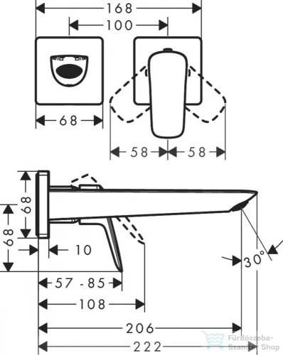 Hansgrohe LOGIS FINE falsík alatti mosdócsaptelep 20,5 cm-es kifolyóval,nem zárható leeresztővel,matt fekete 71256670
