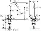 Hansgrohe LOGIS M31 kétkaros mosogató csaptelep 220, króm 71280000