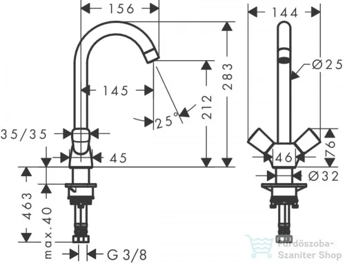 Hansgrohe LOGIS M31 kétkaros mosogató csaptelep 220, króm 71280000