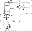 Hansgrohe NEOVIS Q bidé csaptelep push-open leeresztővel, króm 71282000