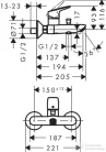 Hansgrohe LOGIS egykaros kádcsaptelep, króm 71400000