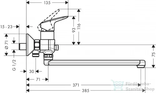 Hansgrohe LOGIS kádtöltő csaptelep hosszú kifolyóval, króm 71402000