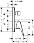 Hansgrohe LOGIS falsík alatti kád / zuhany csaptelep, króm 71405000