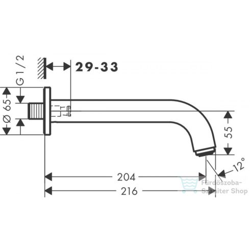 Hansgrohe VERNIS BLEND fali kifolyó, króm 71420000