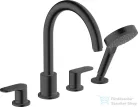 Hansgrohe VERNIS BLEND 4 üléses kádperemre szerelhető kád csaptelep, matt fekete 71456670
