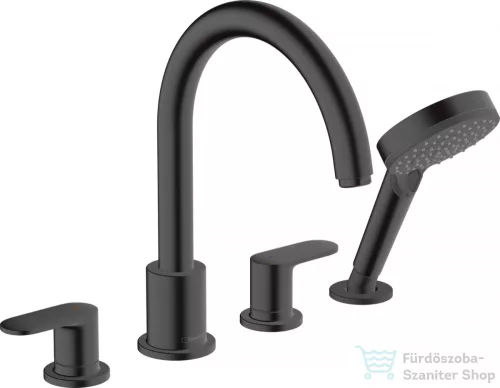 Hansgrohe VERNIS BLEND 4 üléses kádperemre szerelhető kád csaptelep, matt fekete 71456670