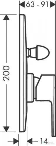 Hansgrohe VERNIS SHAPE falsík alatti kád / zuhany csaptelep, matt fekete 71458670